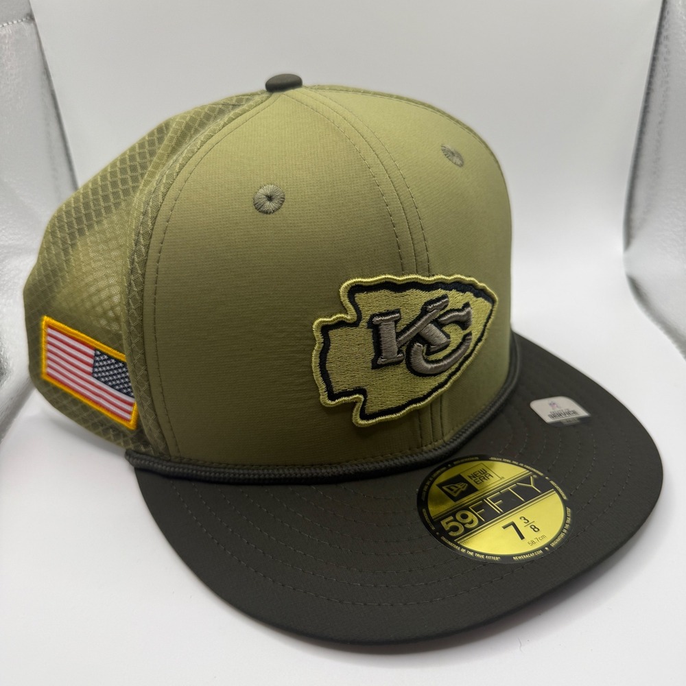 New Era Kansas City Chiefs Salute to Service 59FIFTY Fitted Hat 7 3/8 Olive